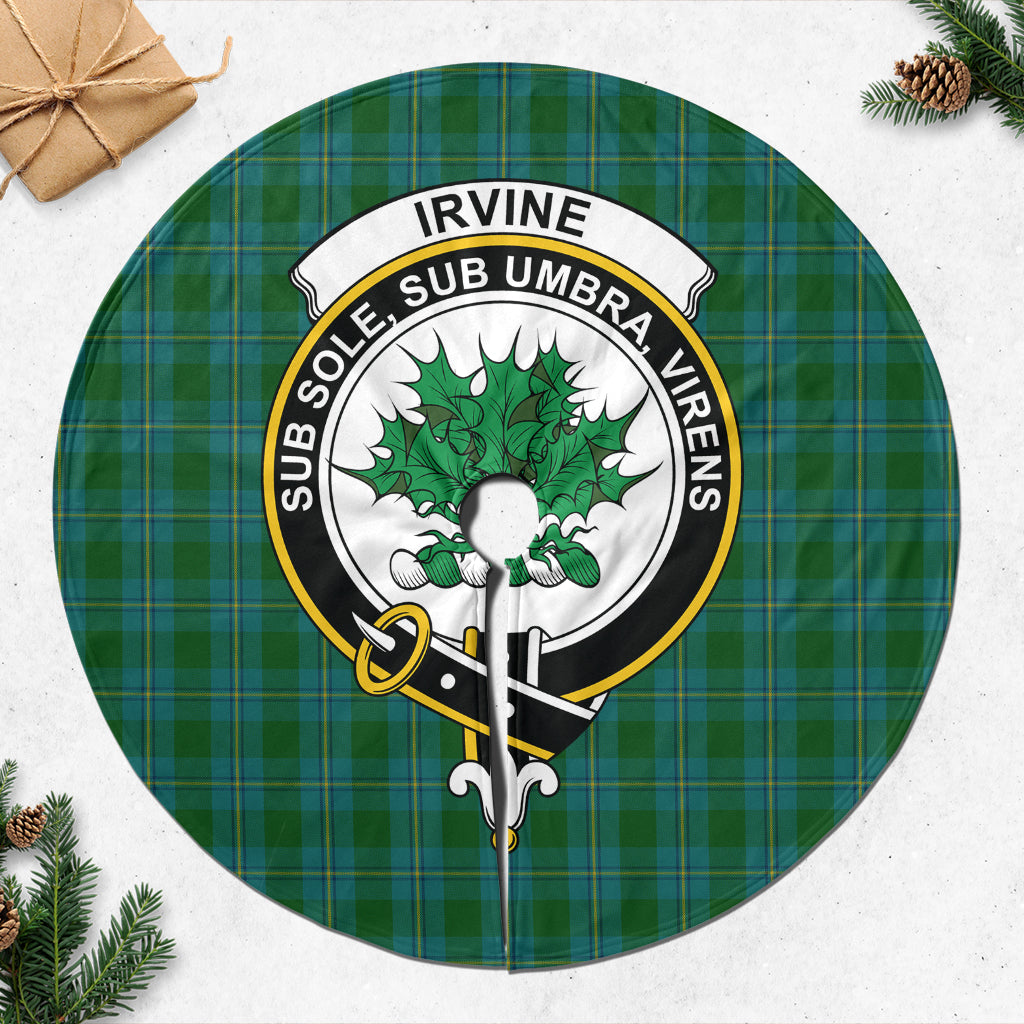 Irvine of Bonshaw Tartan Christmas Tree Skirt with Family Crest - Tartanvibesclothing