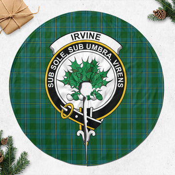 Irvine of Bonshaw Tartan Christmas Tree Skirt with Family Crest