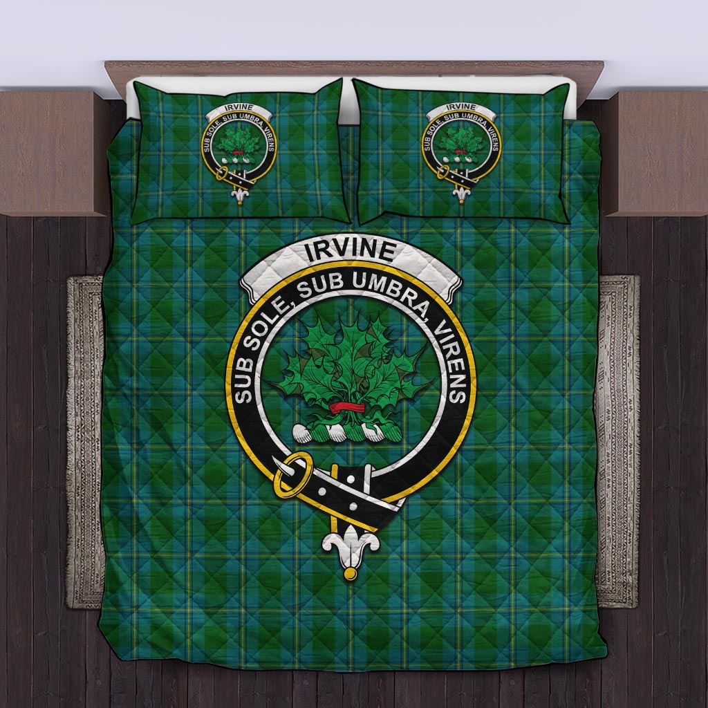 Irvine of Bonshaw Tartan Quilt Bed Set with Family Crest Twin - Tartan Vibes Clothing