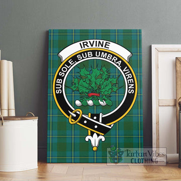 Irvine of Bonshaw Tartan Canvas Print Wall Art with Family Crest