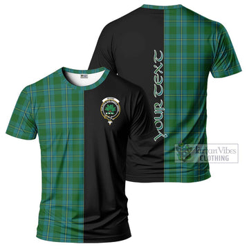 Irvine of Bonshaw Tartan T-Shirt with Family Crest and Half Of Me Style