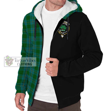 Irvine of Bonshaw Tartan Sherpa Hoodie with Family Crest and Half Of Me Style