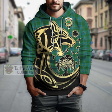 Irvine of Bonshaw Tartan Hoodie with Family Crest Celtic Wolf Style