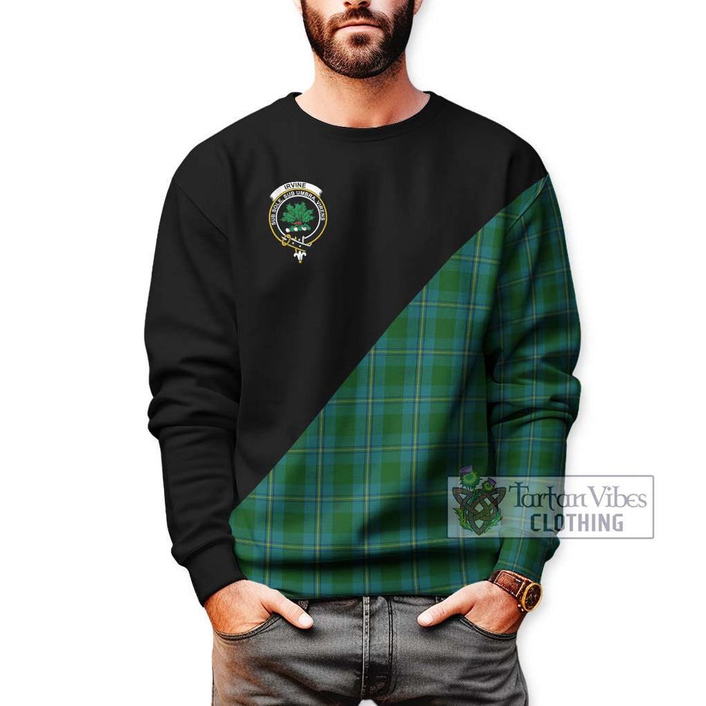 Irvine of Bonshaw Tartan Sweatshirt with Family Crest and Military Logo Style Unisex - Tartanvibesclothing Shop