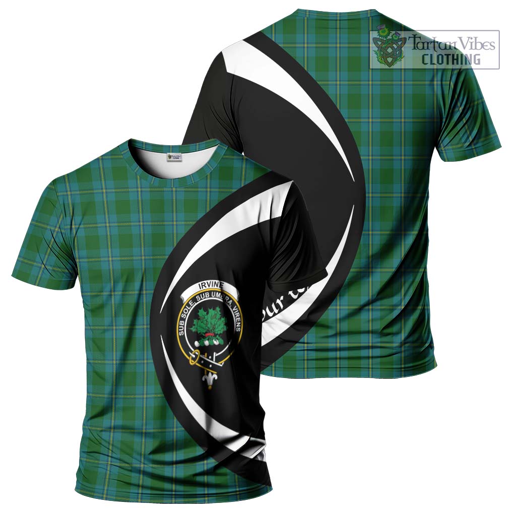 Tartan Vibes Clothing Irvine of Bonshaw Tartan T-Shirt with Family Crest Circle Style