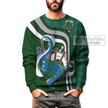 Irvine of Bonshaw Tartan Sweatshirt with Epic Bagpipe Style