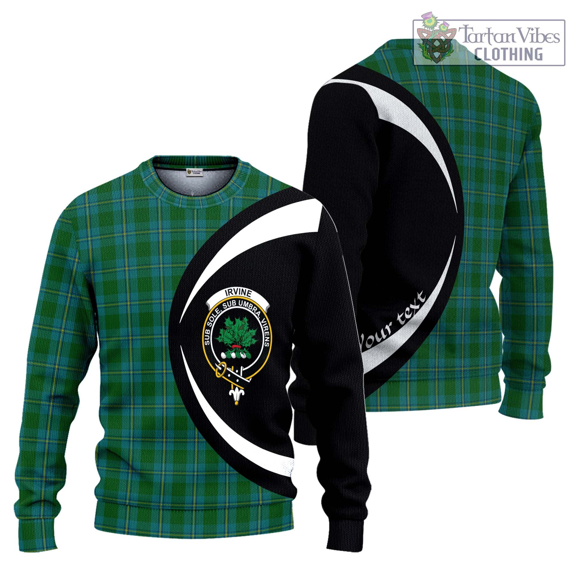 Irvine of Bonshaw Tartan Ugly Sweater with Family Crest Circle Style Unisex - Tartan Vibes Clothing