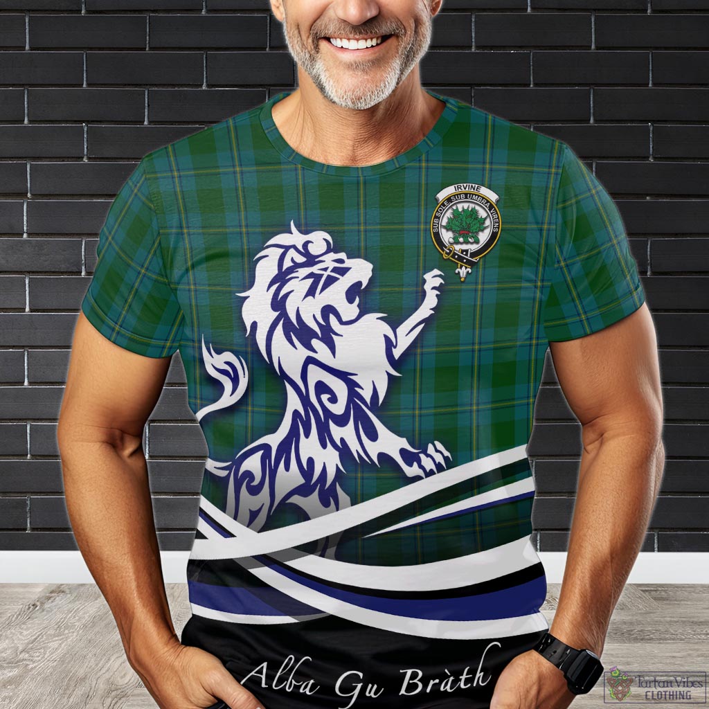 irvine-of-bonshaw-tartan-t-shirt-with-alba-gu-brath-regal-lion-emblem