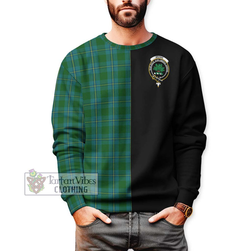 Irvine of Bonshaw Tartan Sweatshirt with Family Crest and Half Of Me Style Unisex - Tartanvibesclothing Shop