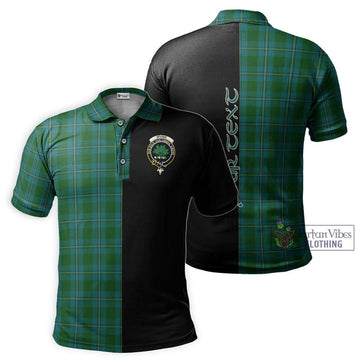 Irvine of Bonshaw Tartan Polo Shirt with Family Crest and Half Of Me Style