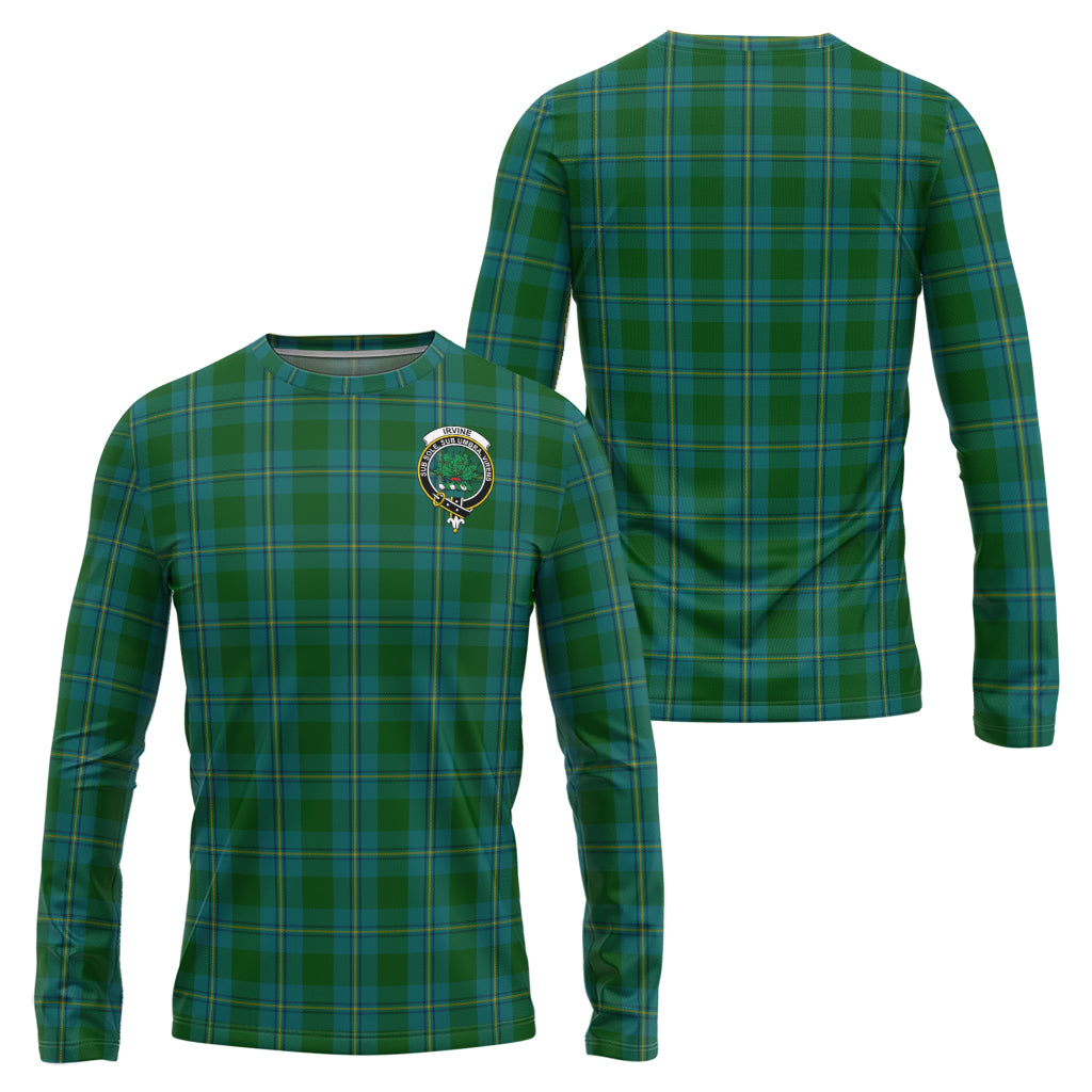 irvine-of-bonshaw-tartan-long-sleeve-t-shirt-with-family-crest