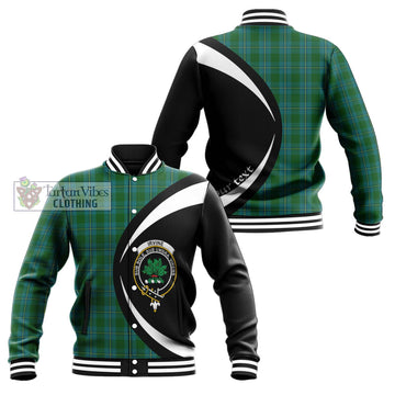 Irvine of Bonshaw Tartan Baseball Jacket with Family Crest Circle Style