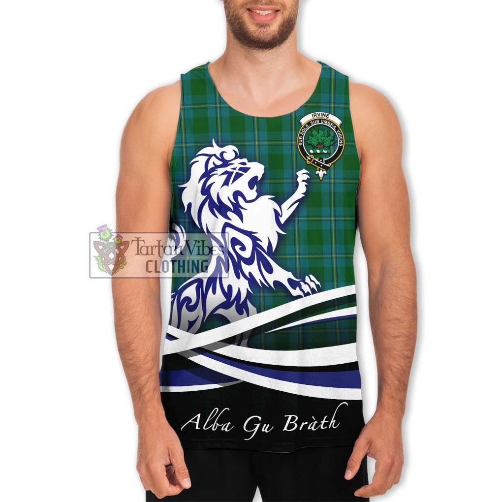 Irvine of Bonshaw Tartan Men's Tank Top with Alba Gu Brath Regal Lion Emblem Men - Tartanvibesclothing Shop