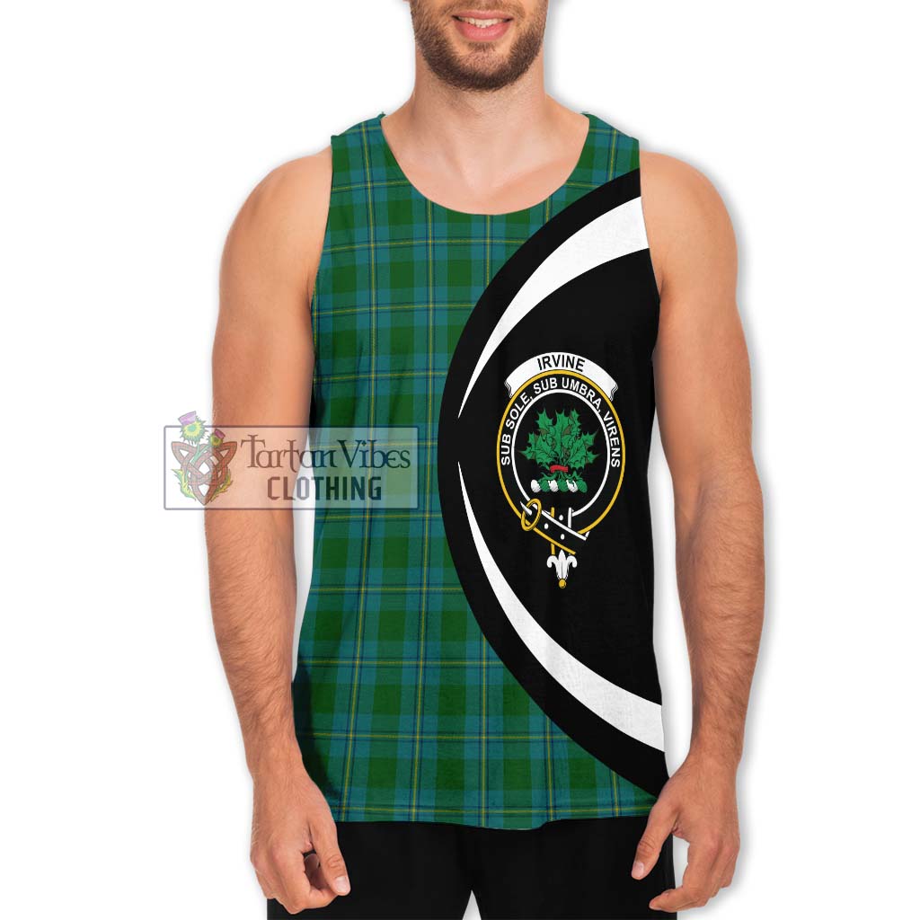 Irvine of Bonshaw Tartan Men's Tank Top with Family Crest Circle Style Men - Tartan Vibes Clothing