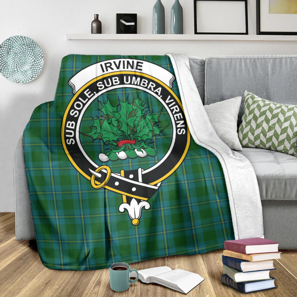 irvine-of-bonshaw-tartab-blanket-with-family-crest