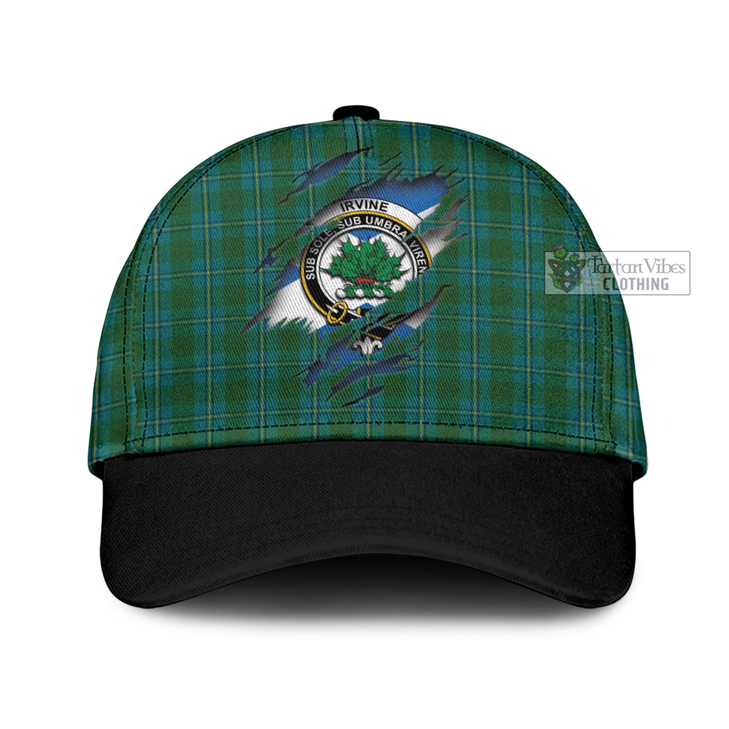 Tartan Vibes Clothing Irvine of Bonshaw Tartan Classic Cap with Family Crest In Me Style