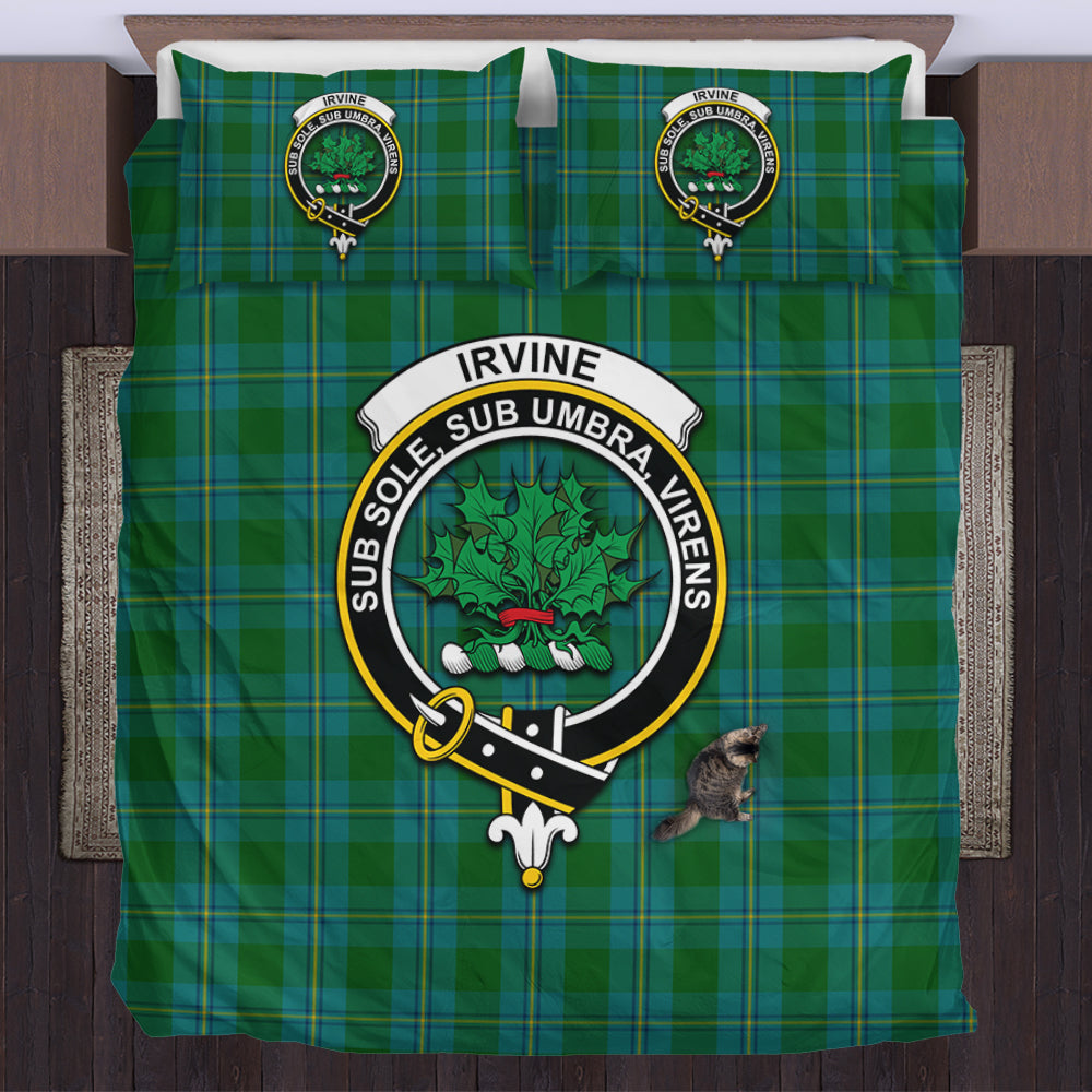 Irvine of Bonshaw Tartan Bedding Set with Family Crest US Bedding Set - Tartan Vibes Clothing