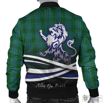 Irvine of Bonshaw Tartan Bomber Jacket with Alba Gu Brath Regal Lion Emblem