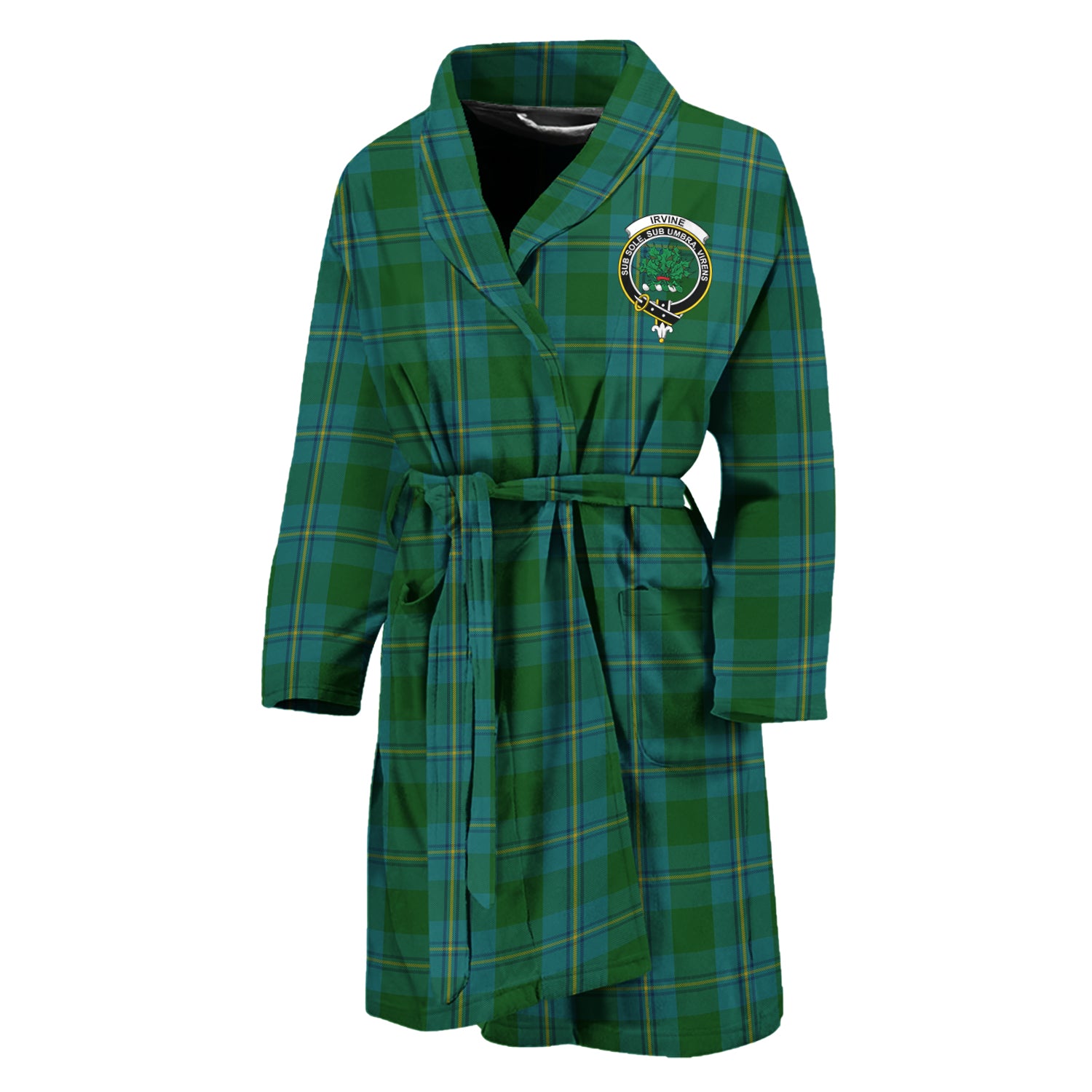 Irvine of Bonshaw Tartan Bathrobe with Family Crest Unisex M - Tartan Vibes Clothing