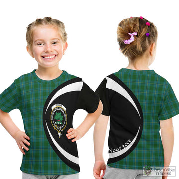 Irvine of Bonshaw Tartan Kid T-Shirt with Family Crest Circle Style