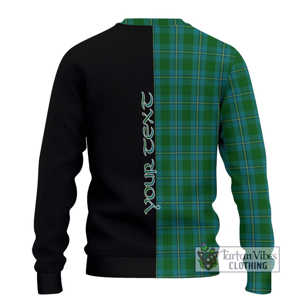 Irvine of Bonshaw Tartan Knitted Sweater with Family Crest and Half Of Me Style - Tartanvibesclothing Shop