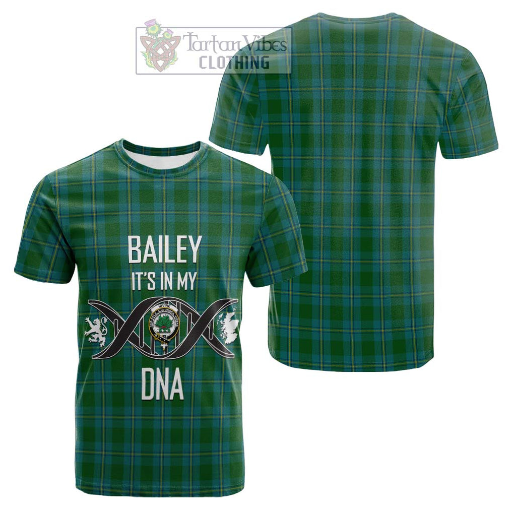 Tartan Vibes Clothing Irvine of Bonshaw Tartan Cotton T-shirt with Family Crest DNA In Me Style