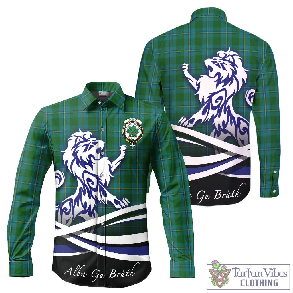 irvine-of-bonshaw-tartan-long-sleeve-button-up-shirt-with-alba-gu-brath-regal-lion-emblem