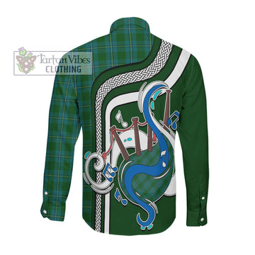 Irvine of Bonshaw Tartan Long Sleeve Button Shirt with Epic Bagpipe Style