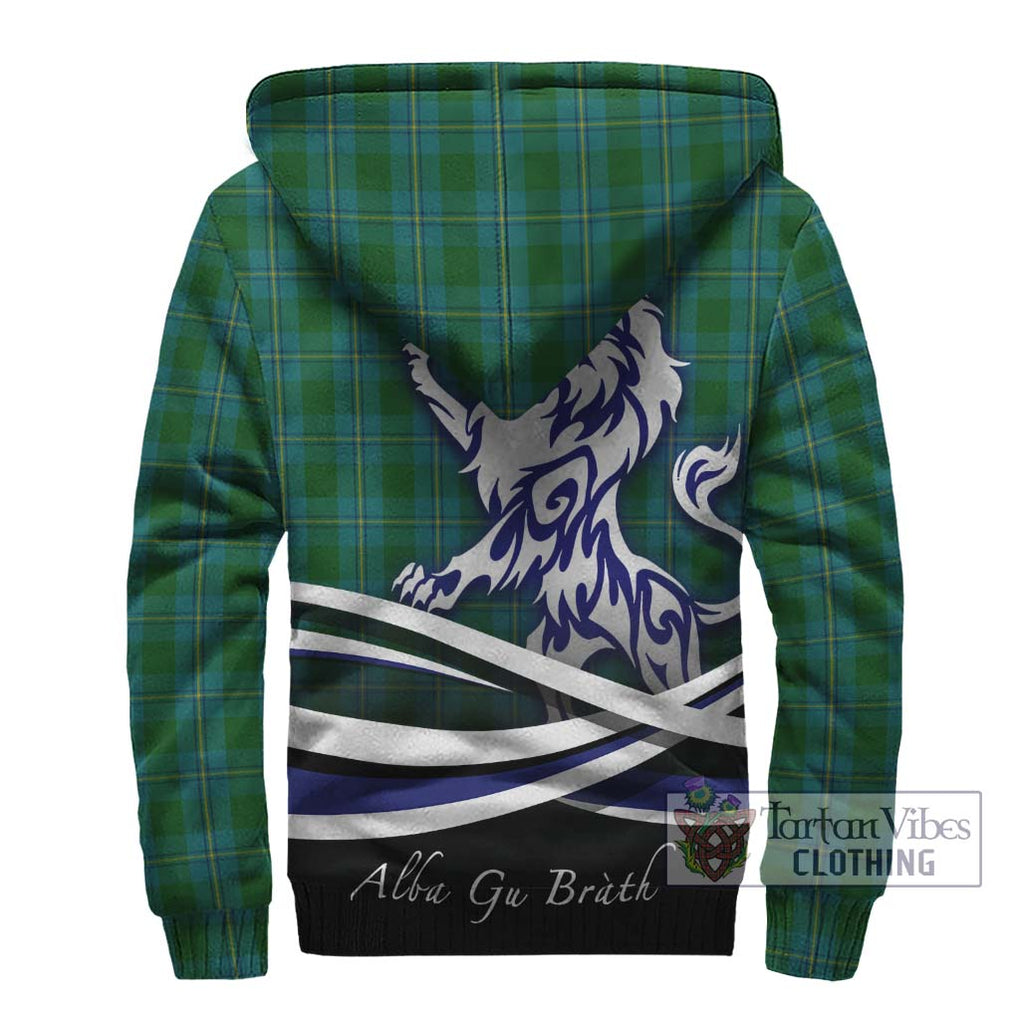 Irvine of Bonshaw Tartan Sherpa Hoodie with Alba Gu Brath Regal Lion Emblem - Tartanvibesclothing Shop