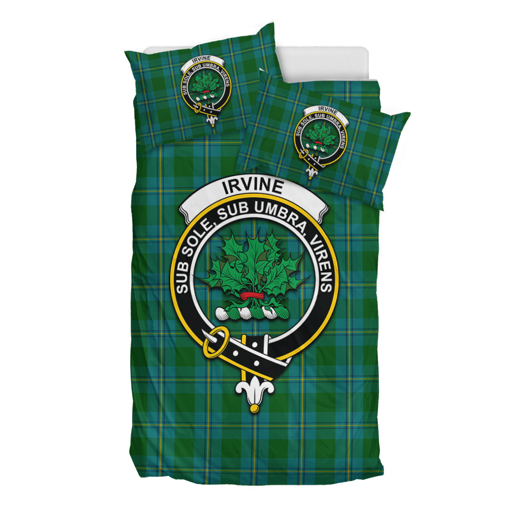 Irvine of Bonshaw Tartan Bedding Set with Family Crest - Tartan Vibes Clothing