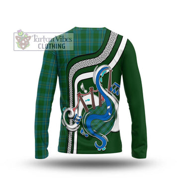 Irvine of Bonshaw Tartan Long Sleeve T-Shirt with Epic Bagpipe Style