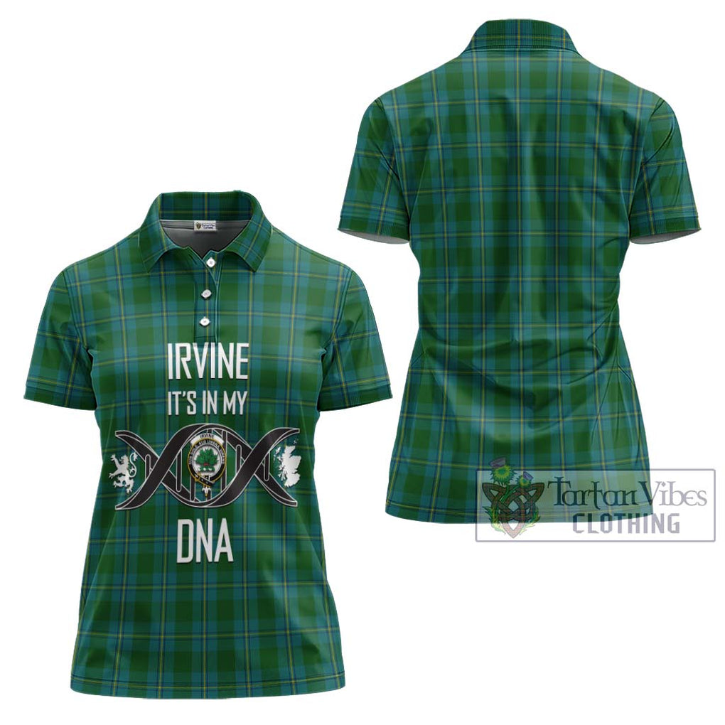 Irvine of Bonshaw Tartan Women's Polo Shirt with Family Crest DNA In Me Style - Tartanvibesclothing Shop