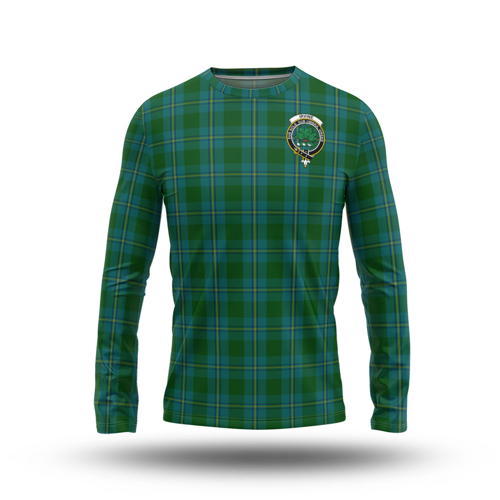 irvine-of-bonshaw-tartan-long-sleeve-t-shirt-with-family-crest