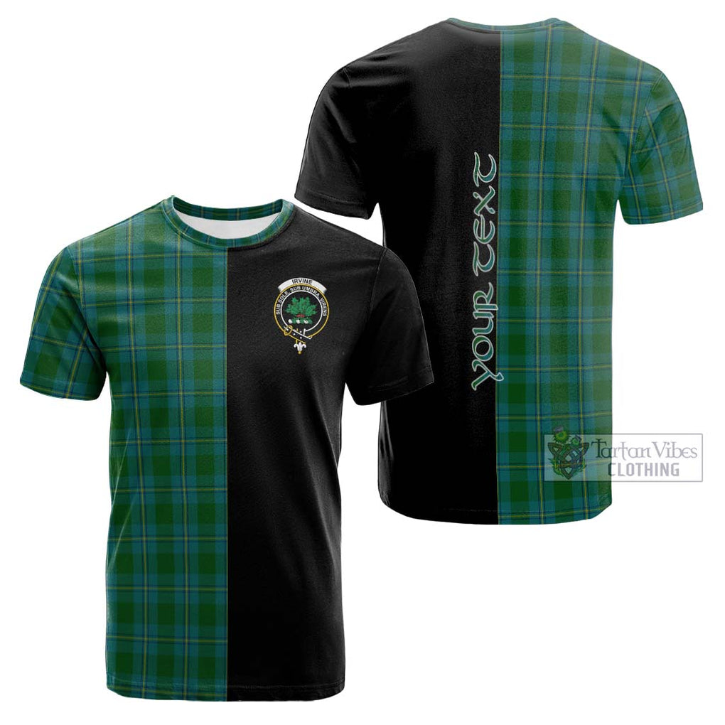 Tartan Vibes Clothing Irvine of Bonshaw Tartan Cotton T-shirt with Family Crest and Half Of Me Style