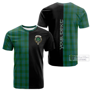 Irvine of Bonshaw Tartan Cotton T-shirt with Family Crest and Half Of Me Style