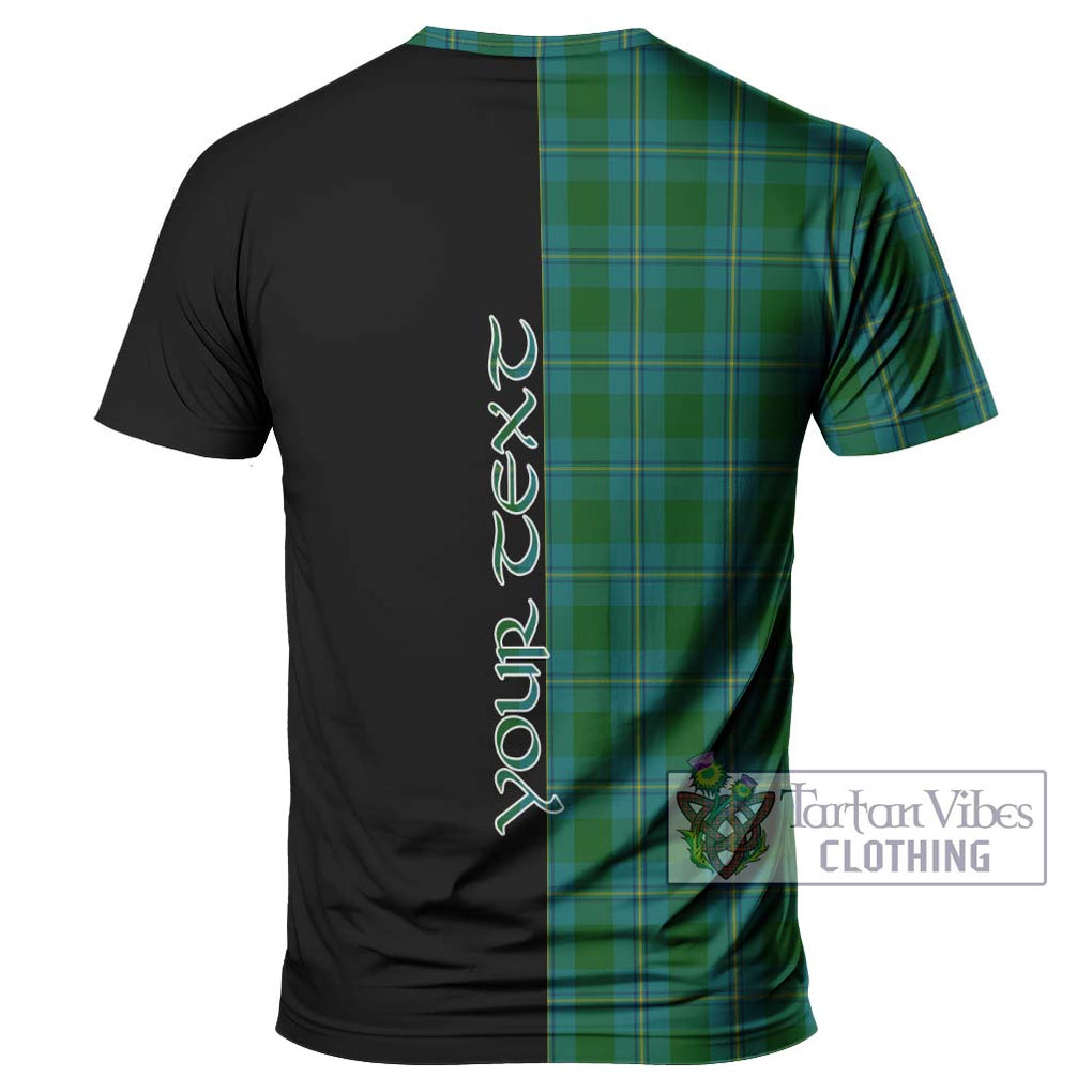 Irvine of Bonshaw Tartan T-Shirt with Family Crest and Half Of Me Style - Tartanvibesclothing Shop