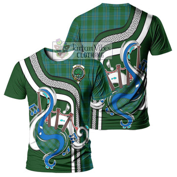 Irvine of Bonshaw Tartan T-Shirt with Epic Bagpipe Style