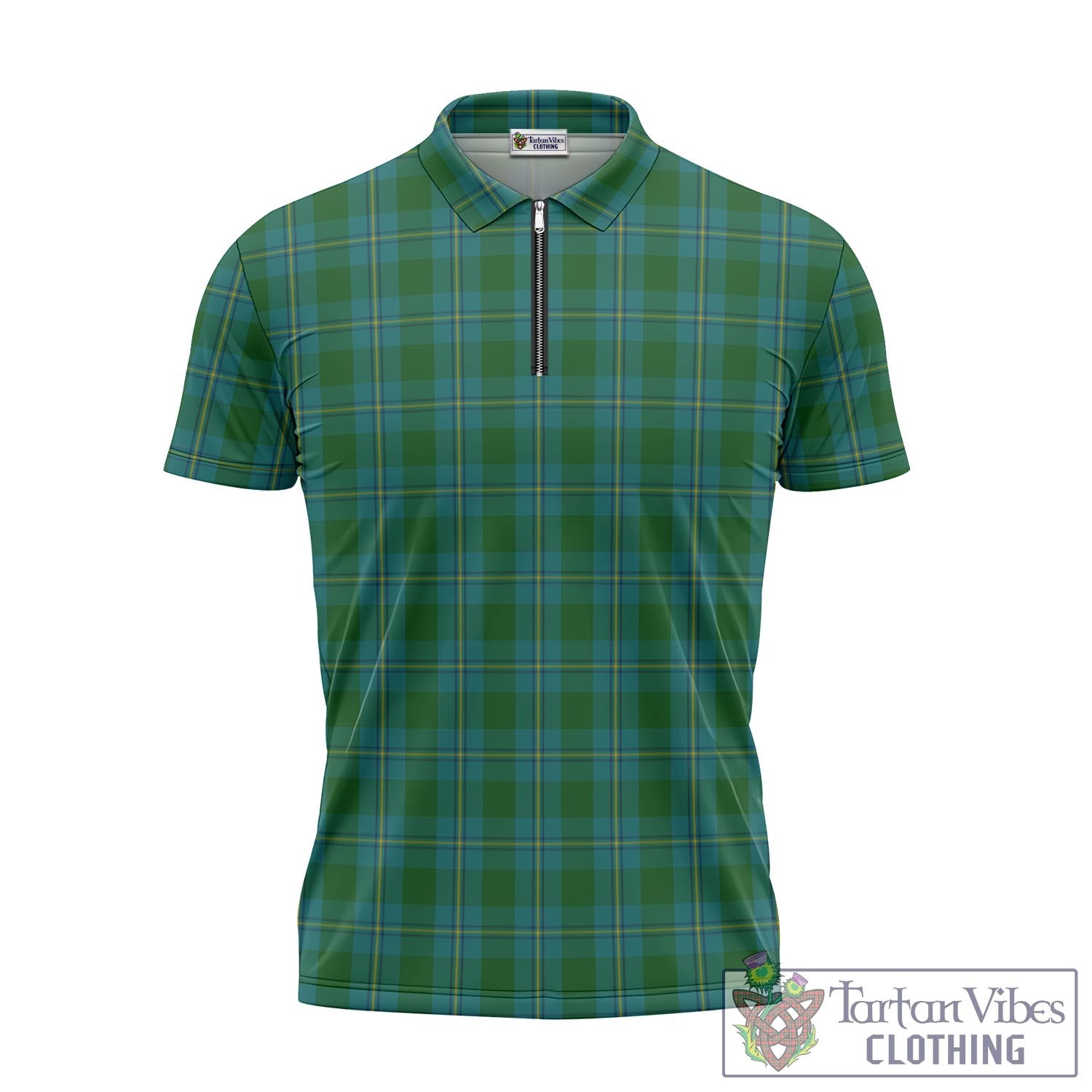 Tartan Vibes Clothing Irvine of Bonshaw Tartan Zipper Polo Shirt