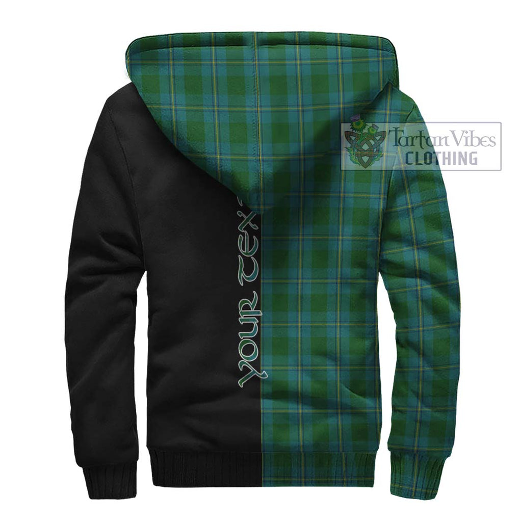 Irvine of Bonshaw Tartan Sherpa Hoodie with Family Crest and Half Of Me Style - Tartanvibesclothing Shop