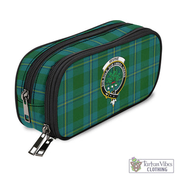 Irvine of Bonshaw Tartan Pen and Pencil Case with Family Crest