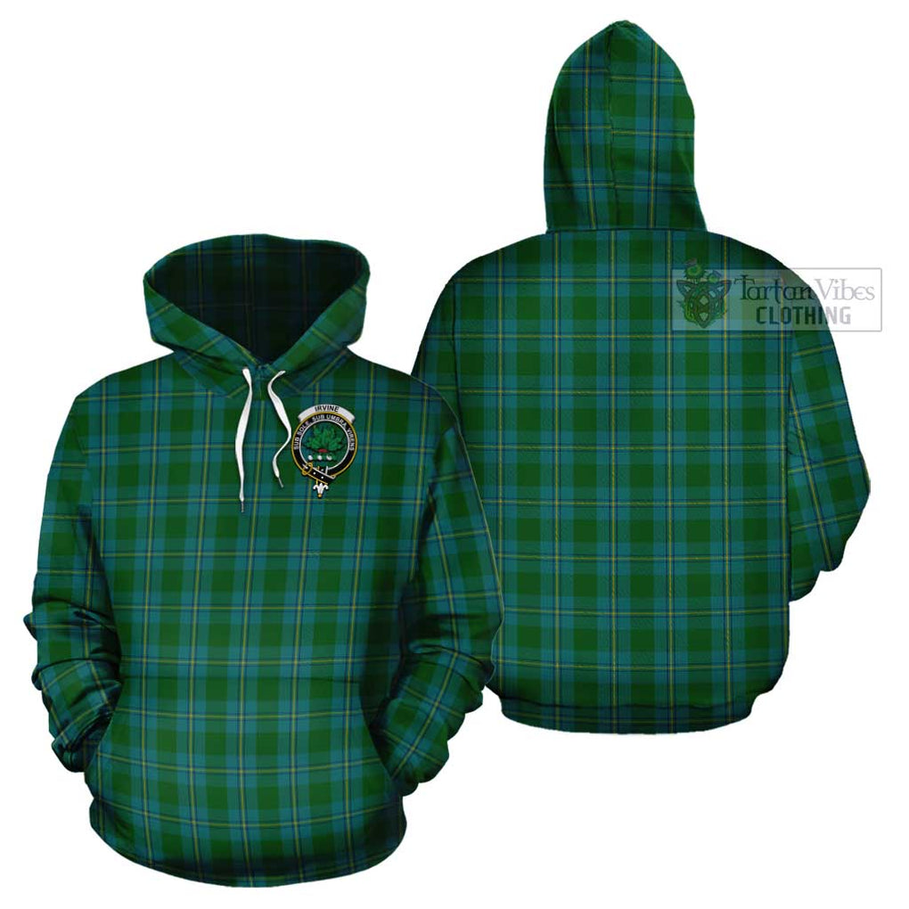 Irvine of Bonshaw Tartan Cotton Hoodie with Family Crest Pullover Hoodie - Tartan Vibes Clothing