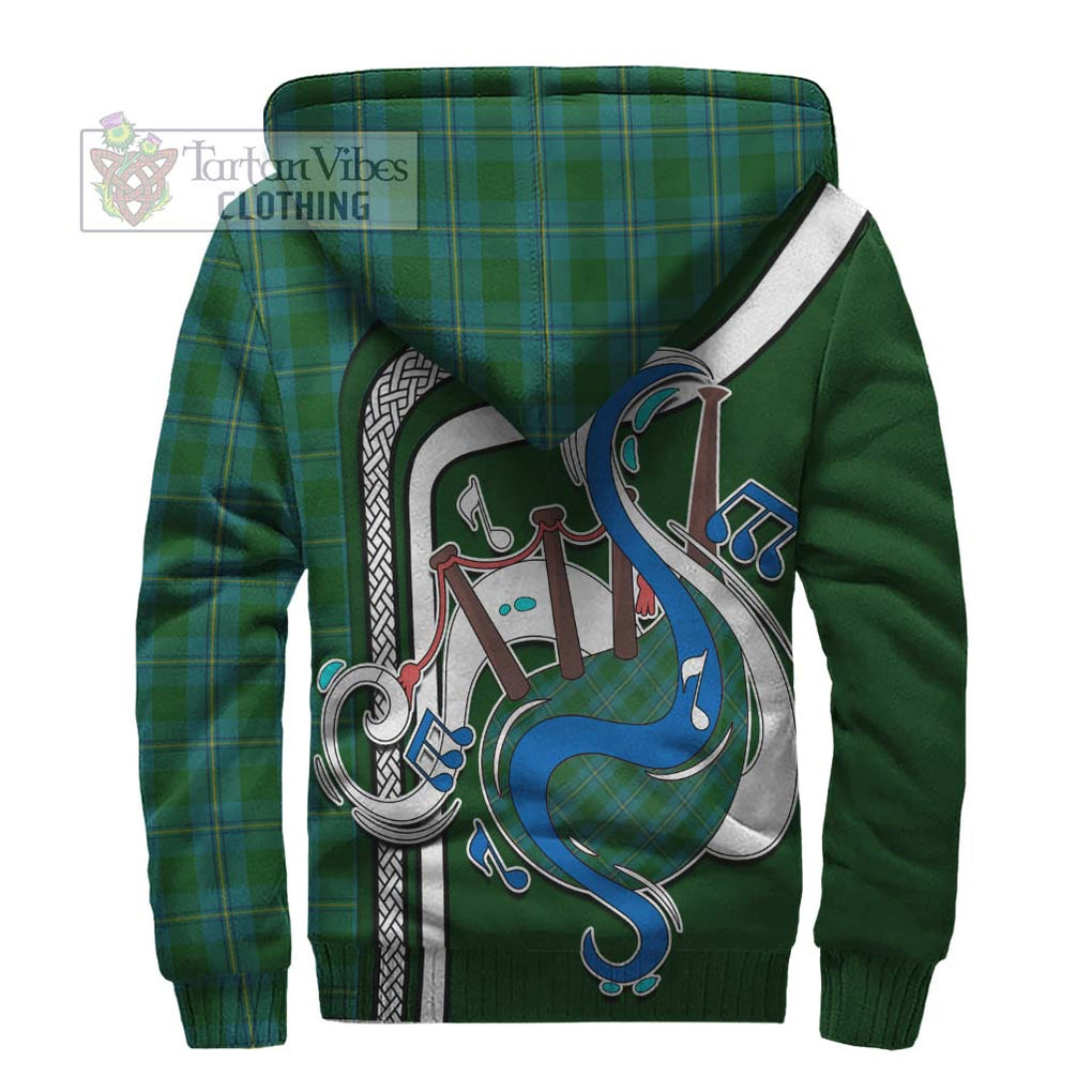 Irvine of Bonshaw Tartan Sherpa Hoodie with Epic Bagpipe Style - Tartanvibesclothing Shop