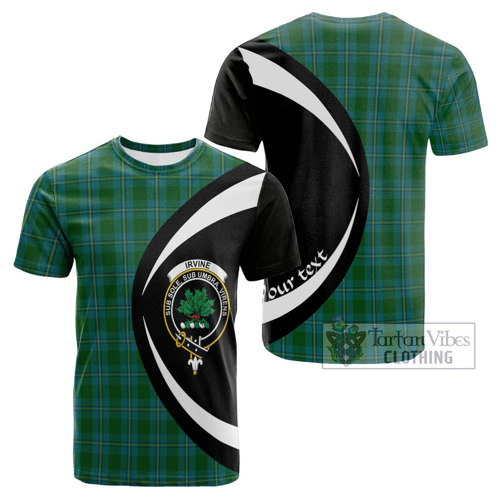 Tartan Vibes Clothing Irvine of Bonshaw Tartan Cotton T-shirt with Family Crest Circle Style