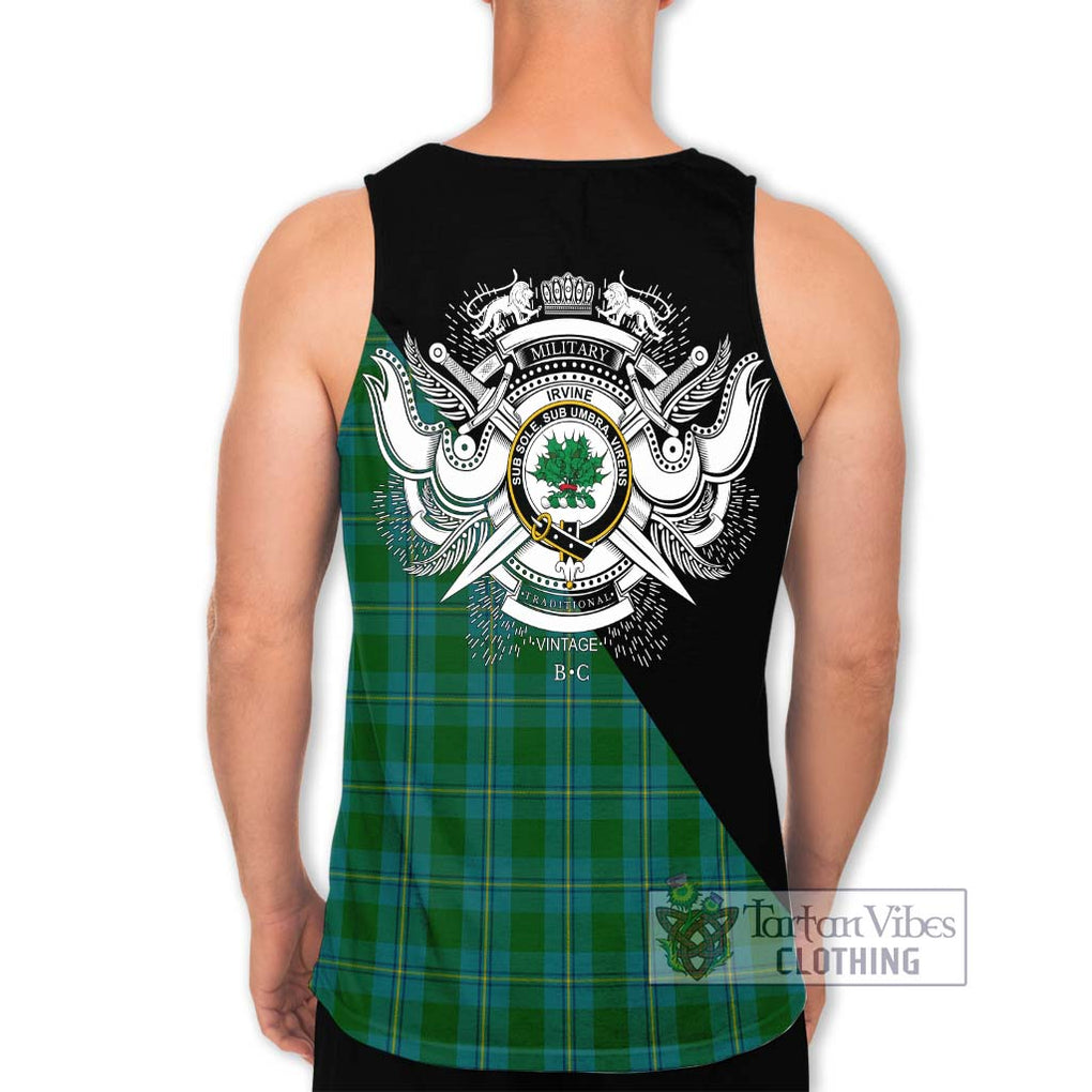 Irvine of Bonshaw Tartan Men's Tank Top with Family Crest and Military Logo Style - Tartanvibesclothing Shop