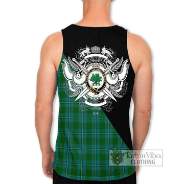 Irvine of Bonshaw Tartan Men's Tank Top with Family Crest and Military Logo Style