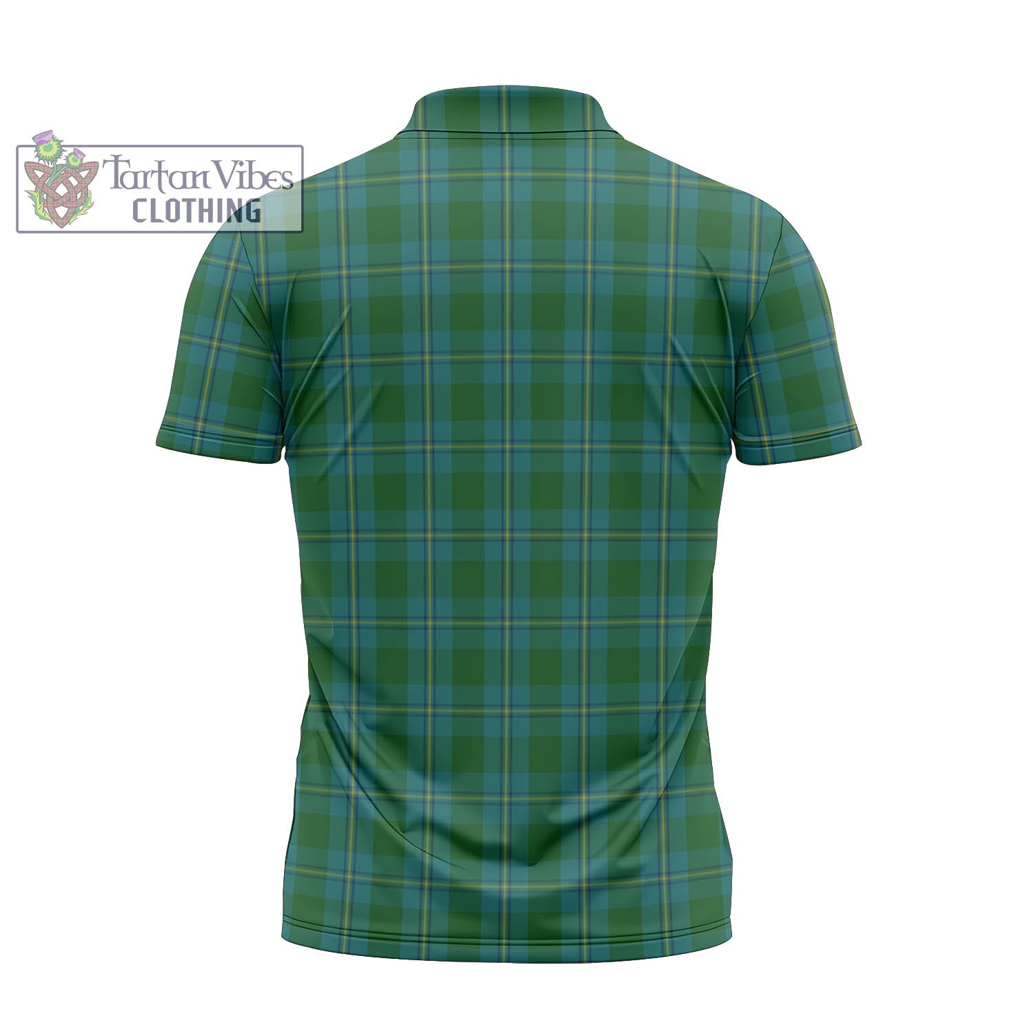 Tartan Vibes Clothing Irvine of Bonshaw Tartan Zipper Polo Shirt with Family Crest