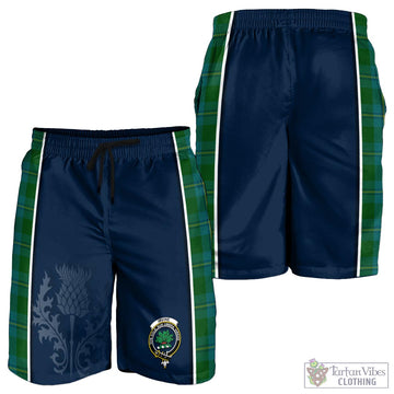 Irvine of Bonshaw Tartan Men's Shorts with Family Crest and Scottish Thistle Vibes Sport Style