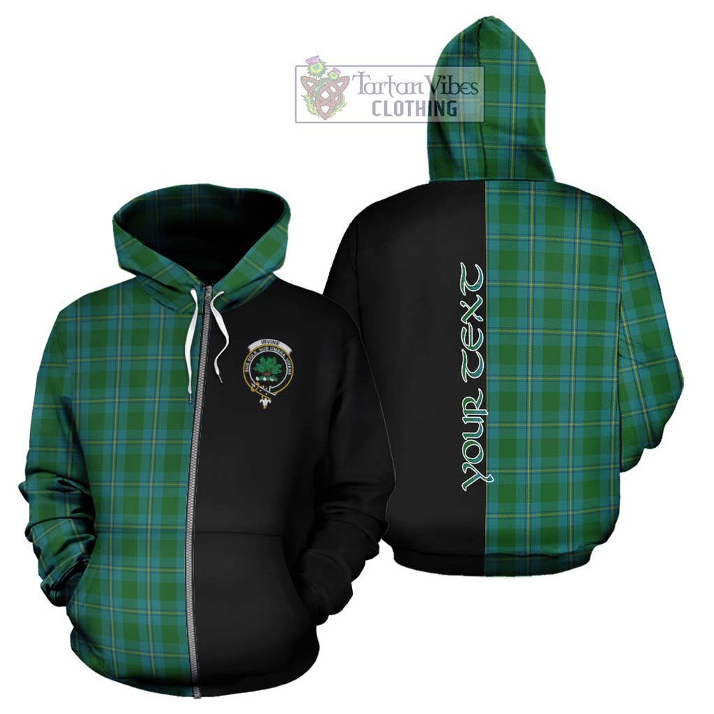 Irvine of Bonshaw Tartan Hoodie with Family Crest and Half Of Me Style - Tartanvibesclothing Shop