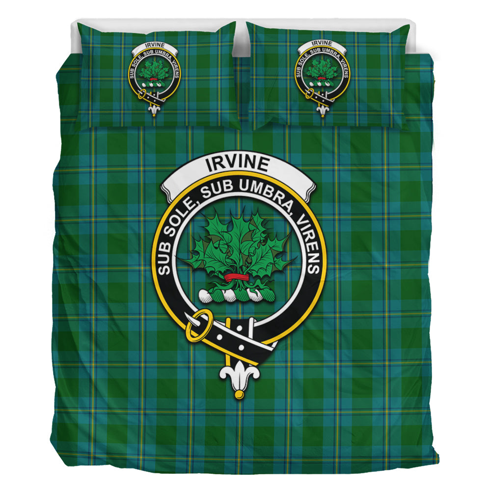 Irvine of Bonshaw Tartan Bedding Set with Family Crest - Tartan Vibes Clothing