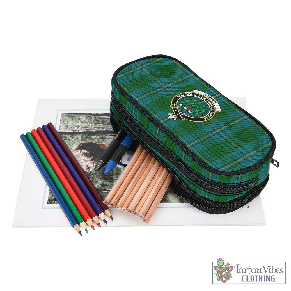 Tartan Vibes Clothing Irvine of Bonshaw Tartan Pen and Pencil Case with Family Crest